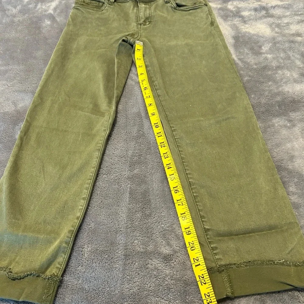 KUT women’s stretch Army green straight leg twill chino pants size 4 - Picture 4 of 8